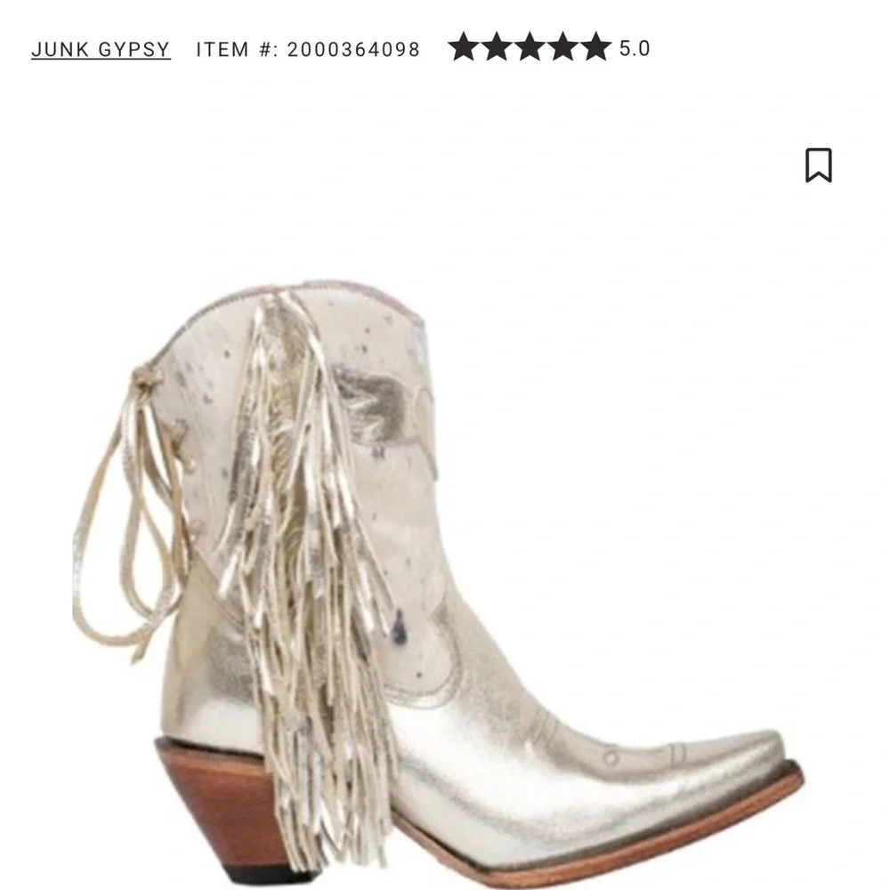 Junk Gypsy Women's Silver Fringe Ankle Boots - Picture 2 of 9